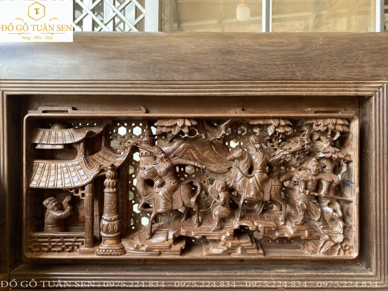 Hinh ảnh chi tiết bộ trường kỷ đục tích gỗ gụ ta cũ 